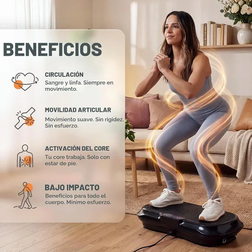 Vista 4 de Lifepro Máquina de ejercicios con placa de vibración Waver con 99 Negro