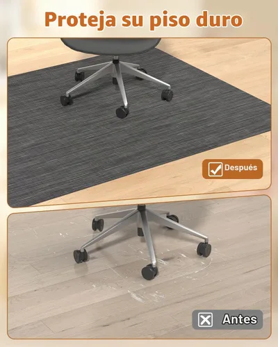 Vista 8 de Blvornl Alfombrilla para Silla de Oficina para Suelo de Madera Dura, 35.4"×47.2" Alfombrilla de Escritorio para Computadora para Madera Dura Negro