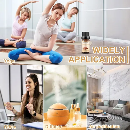 Vista 6 de Sedbuwza Paquete de aceite de sándalo con aceite esencial de lavanda, aceite aromático orgánico 100% puro para difusor, humidificador, jabón, vela