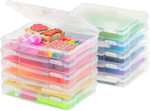 Vista 8 de IRIS USA 4 x 6 pulgadas, fabricado en Estados Unidos, paquete de 2 organizadores de fotos y caja de almacenamiento de imágenes con asa, 12 fundas