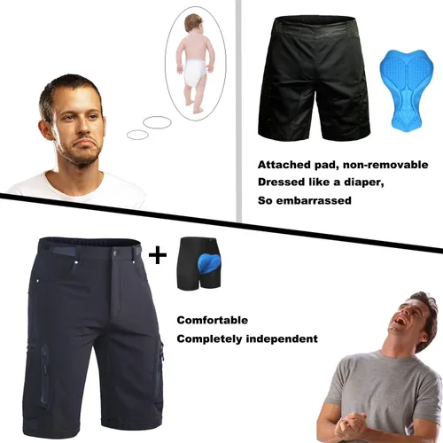 Vista 5 de Ally - Pantalones cortos holgados de ciclismo para hombre
