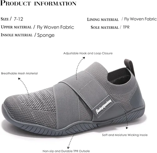 Vista 8 de FUNKYMONKEY Zapatos deportivos acuáticos para hombre, de secado rápido, sin cordones, adecuados para uso casual, caminar, fitness, vadear y otras