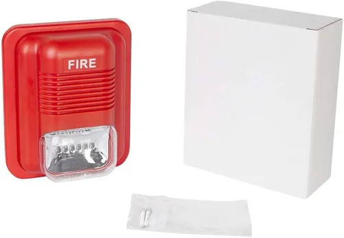 Vista 6 de Alarma de incendios Sirena de seguridad bocina zumbador DC12V-24V sonido y luz incendio advertencia estroboscópica sirena para una sola acción