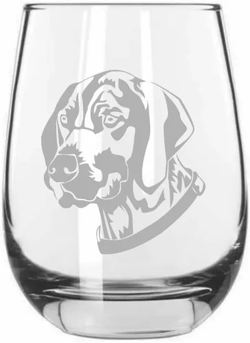 Vista 255 de Shar Pei (chino) - Vaso de vino sin tallo grabado para perro, 15.25 onzas