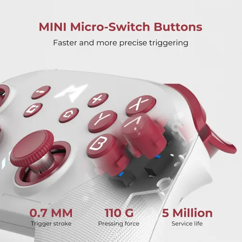 Vista 4 de MOBAPAD ChiTu Wireless Pro Controller for Switch, Hall Effect Joystick, HD Rumble, Mecha-Tactile Action Buttons, 2 Programmable Back Buttons, NFC