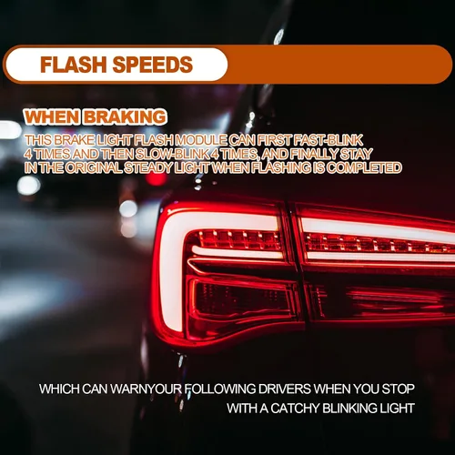 Vista 7 de 2 luces de freno estroboscópicas de 12 a 30 V, módulo de flash LED, controlador estroboscópico de flash para luz de freno, luz de freno trasera