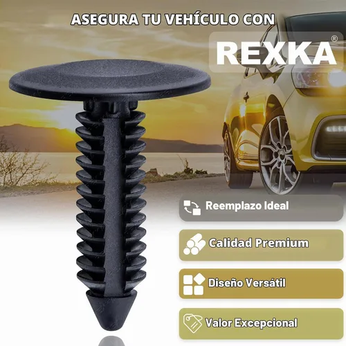 Vista 4 de Rexka 100 unids M6.3 Splash Shield Cubierta de la rueda Cubierta de parachoques Retenedor Clip Pin Remache para Jeep Dodge Ram Chrysler 6501916 GM