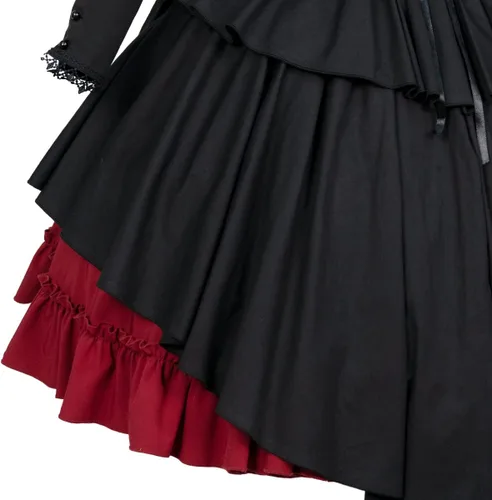 Vista 5 de Taamlou Vestido victoriano para mujer, conjunto de 2 piezas, falda steampunk, disfraz gótico vintage