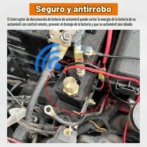 Vista 6 de Interruptor de Desconexión Remota de Batería de 12V, Interruptor de Corte de Batería para Automóvil, Control Remoto Mejorado de 200A, Interruptor