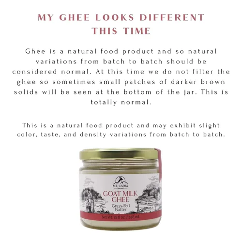 Vista 8 de Mt. Capra Goat Milk Ghee Pastos criados y sin sal 59 porciones
