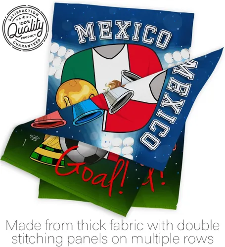 Vista 7 de HS192101-BO-02 - Bandera de la Copa del Mundo de México (28" x 40" con mástil de bandera), multicolor