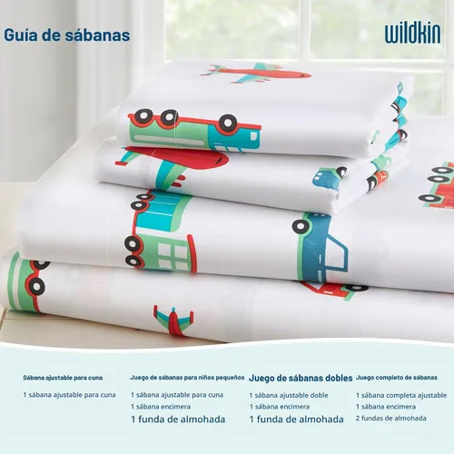 Vista 5 de Wildkin - Juego de sábanas 100% algodón para niños – Sábanas suaves y acogedoras - Dinosaurio Land Tierra de dinosaurios
