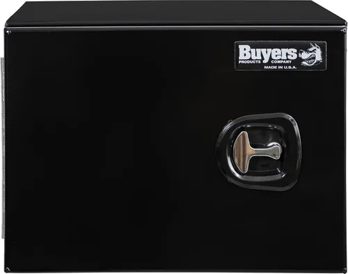 Vista 2 de Buyers Products 1705800 Caja de herramientas para debajo de la carrocería con puerta de granero, 18 x 18 x 24 pulgadas, recubrimiento de polvo