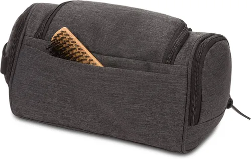 Vista 6 de SWISSGEAR - Neceser colgante para hombre y mujer, kit de viaje para baño, gimnasio y ducha, color gris jaspeado