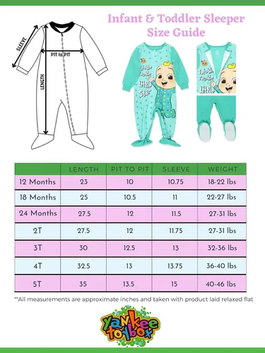 Vista 2 de Cocomelon Pijama para dormir con pies para niños pequeños