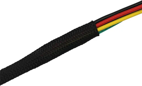 Vista 25 de Funda de cable de alambre expandible PET de 30 pies (1/2 pulgada, negro)