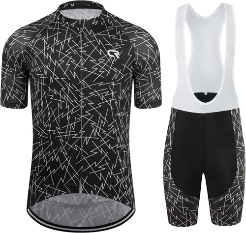 Vista 100 de Coconut Ropamo CR - Conjunto de camiseta de ciclismo para hombre, con cremallera y bolsillo con pantalones cortos con acolchado 4D