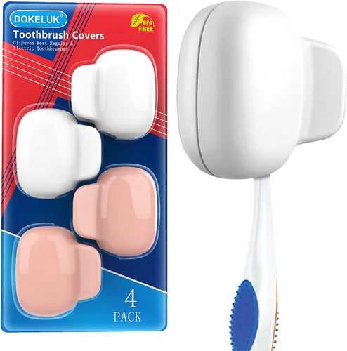 Vista 9 de Paquete familiar de fundas para cepillos de dientes, tapas para cepillos de dientes, protector de estuche de viaje, clip de plástico para viajes 4