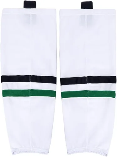 Vista 2 de EALER HS100 Series Team Color Dry Fit Calcetines de hockey sobre hielo para niños jóvenes a adultos mayores y jóvenes a adultos, Xw091#blanco