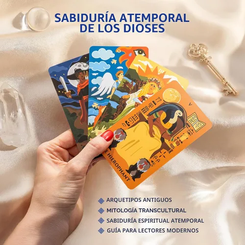 Vista 6 de Wyspell - Cartas de tarot con libro guía - Baraja de tarot del panteón - Diseño único