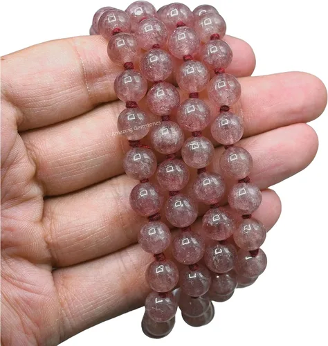 Vista 7 de Amazing Gemstone Japa Mala - Collar de 108 cuentas de oración y pulsera de muñeca Mala para meditación
