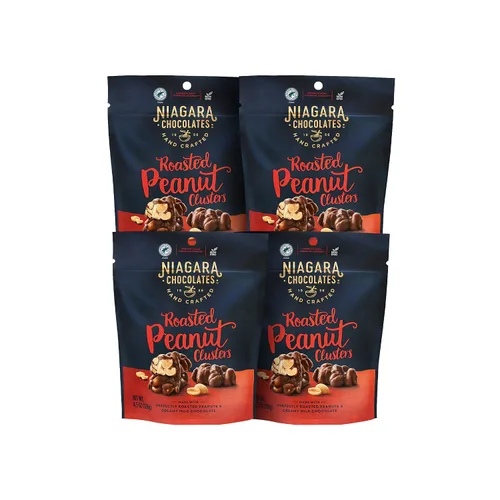 Vista 23 de Niagara Chocolates Tazas de mantequilla de maní de chocolate con leche, paquete de 4 bolsas de pie (4.5 onzas), sin OMG, chocolate premium, hechas a
