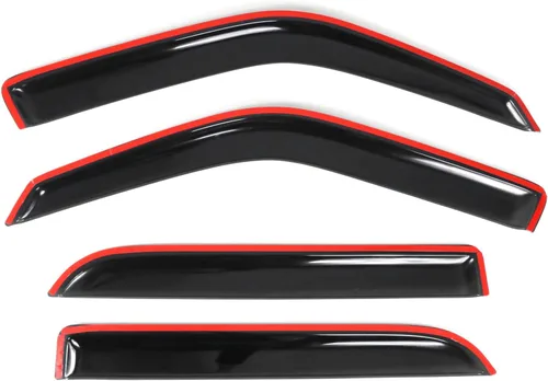 Vista 7 de IKON MOTORSPORTS, Visor para ventana compatible con Ford F-150 Crew Cab 01-03, 02-03 Lincoln Blackwood, protector de viento y lluvia de acrílico
