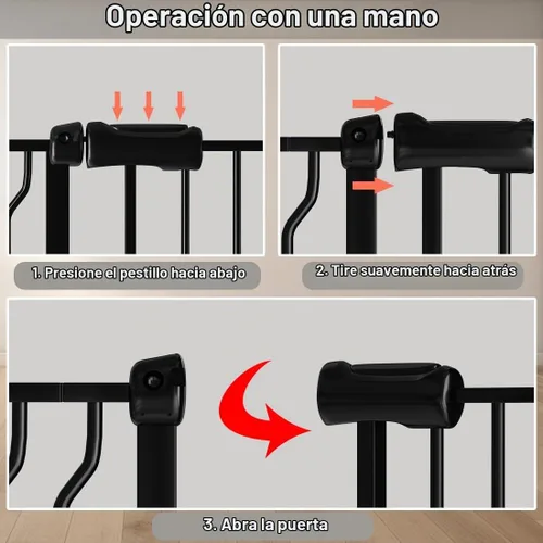 Vista 7 de Fairy Baby Puerta de seguridad para bebés Extensión de 12 cm para puerta de seguridad para bebés con cierre automático Puerta de seguridad