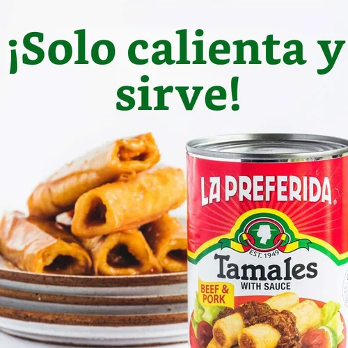 Vista 6 de La Preferida Tamales enlatados de carne de res y cerdo con salsa, 15 onzas (paquete de 12)