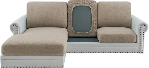 Vista 12 de H.VERSAILTEX Fundas de cojín individuales de jacquard superelásticas para sofá, protector de muebles, fundas antideslizantes suaves y gruesas