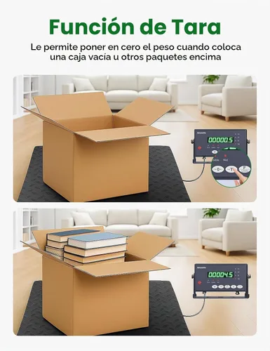 Vista 5 de Báscula de piso industrial de 24 x 24 pulgadas, 2500 libras, báscula de palet de precisión con indicador digital, báscula de pesaje resistente