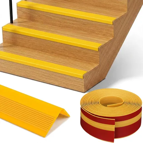 Vista 9 de Protector de borde de escalera de 3.5 pies, protector de borde de escalera negro, borde de escalera de goma para escalones, moldura de nariz