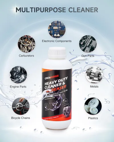 Vista 5 de CREWORKS Limpiador ultrasónico de 15L con calentador y temporizador y solución de limpieza ultrasónica de 34 fl oz dilución 1:10
