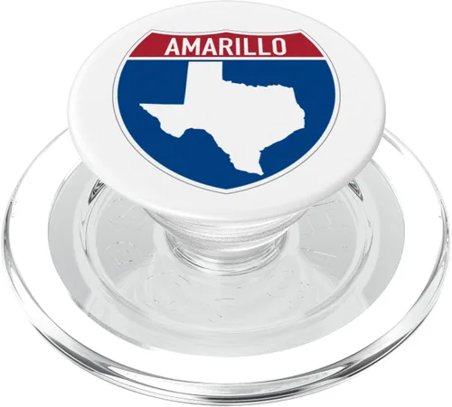 Vista 7 de Amarillo Texas TX Interstate Highway Vacation Souvenir PopSockets Adhesive PopGrip