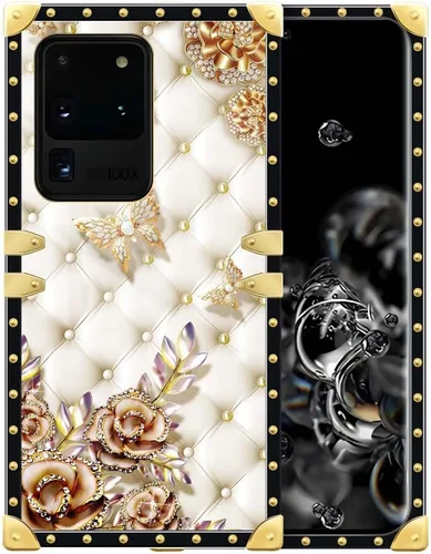 Vista 162 de Funda compatible con Samsung Galaxy S10 4G, TPU suave de lujo y parte trasera de policarbonato duro para niñas y mujeres, funda protectora a prueba