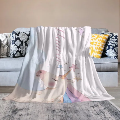 Vista 4 de Artsadd Mantas personalizadas con nombre para bebés niños y niñas, mantas de bebé personalizadas con nombre, manta personalizada para niños