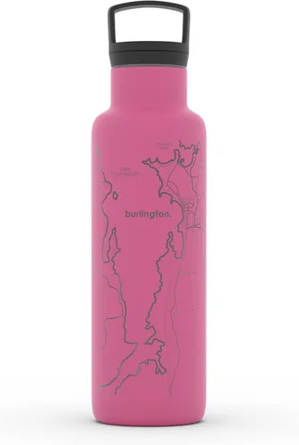 Vista 124 de Well Told Botella de agua aislada con mapa de Washington DC grabado, botella de acero inoxidable grabada (21 onzas, blanco) botella aislada de mapa