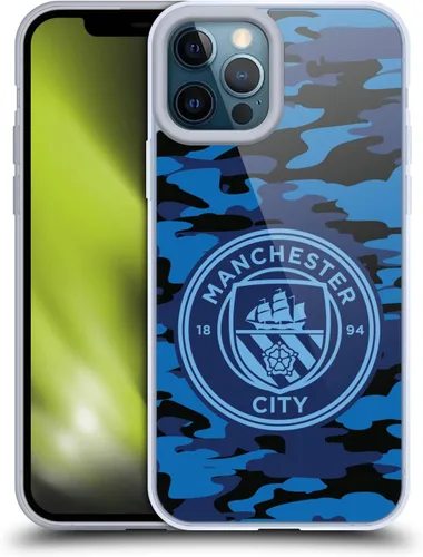 Vista 245 de Head Case Designs Funda de gel con licencia oficial del Manchester City Man City FC Blue Moon Badge Camou [protección de grado militar] compatible