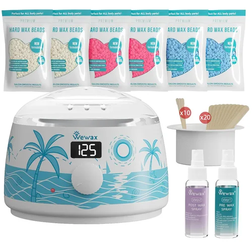 Vista 10 de Kit de depilación para mujer, calentador de cera para depilación, 6 bolsas S3