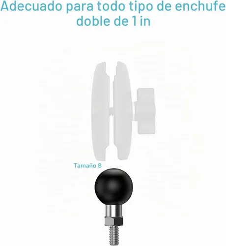 Vista 7 de Adaptador de bola de base de montaje de bola de 1 pulgada con perno roscado de acero inoxidable 1/4-20 compatible con soportes RAM, brazo de bola