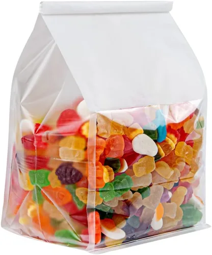 Vista 18 de Restaurantware Bag Tek - Bolsas de lazo de lata de 5.1 x 4.1 x 11.2 pulgadas con ventanas, 100 bolsas resellables con ventanas, parte inferior plana