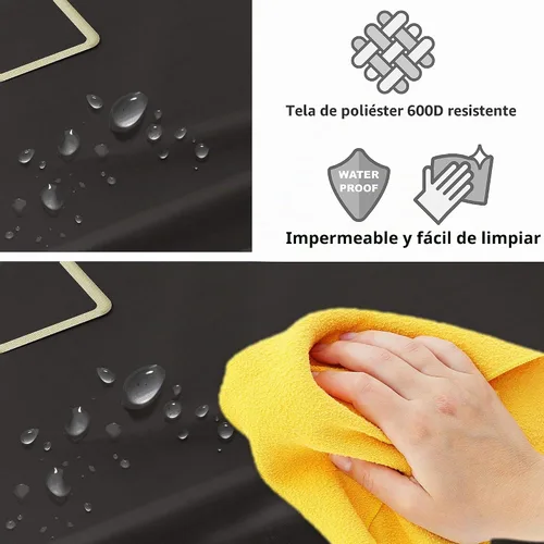 Vista 3 de Simple Houseware Carrito rodante clasificador de lavandería de 3 bolsas resistente, bronce Bolsas extraíbles y ruedas con cerradura