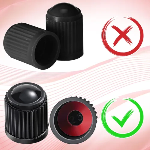 Vista 5 de Outus 20 piezas de tapas de vástago de válvula de neumático, tapas de neumático de plástico universales negras para bicicleta, bicicleta, autos