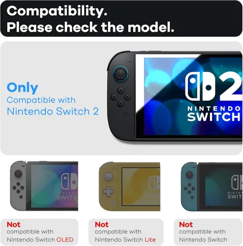 Vista 4 de AACL Protector de pantalla para Nintendo Switch 2 2025 [7.9 pulgadas], película de vidrio templado, ultra transparente, paquete de 2