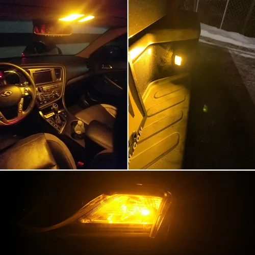 Vista 7 de PHINLION 194 foco LED amarillo ámbar súper brillante 168 2825 2827 T10 W5W miniatura focos LED de repuesto para luces de interior de coche, domo