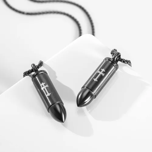 Vista 2 de 123 Pack Urn Necklace for Ashes for Women Men Cylinder Urn Locket Bullet Cremation Jewelry Fish Necklace for Ashes CZ Bar Cremation Jewlery for