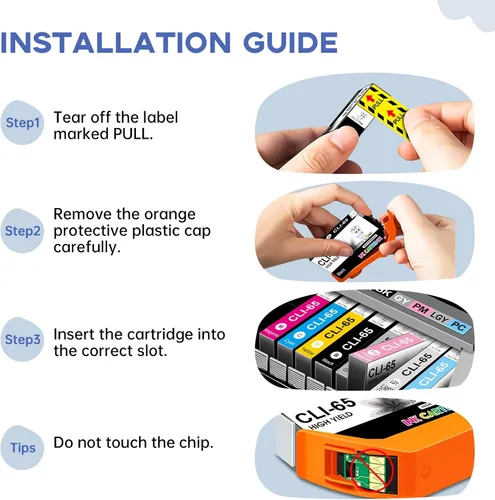 Vista 4 de Miss Deer CLI-65 Ink Cartridges High Yield for Canon 65 Ink