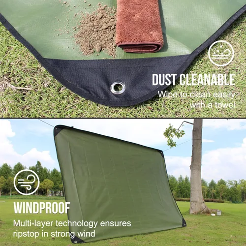 Vista 5 de LYN Manta de emergencia resistente, equipo de supervivencia, impermeable, aislada, lona de emergencia para camping, senderismo, bushcraft