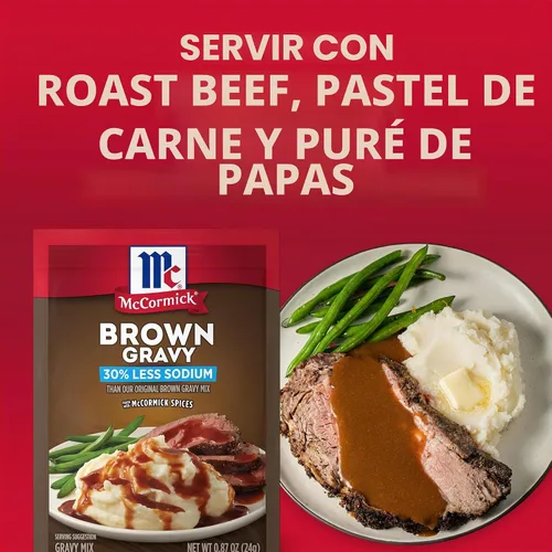 Vista 12 de McCormick - Mezcla de Brown Gravy, 30 % menos de sodio, 0.87 onzas