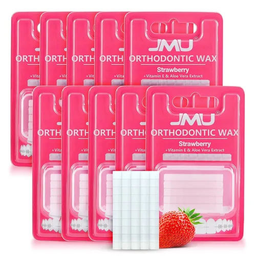 Vista 10 de JMU - Cera de ortodoncia para aparatos ortopédicos, 1 paquete, 50 puntos de cera dental precortados, menta